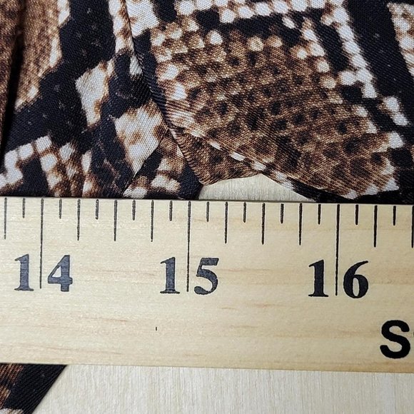 BCBG MaxAzaria Python Snake Brown Black Animal Print Wrap Dress Women Size XS - Picture 6 of 9